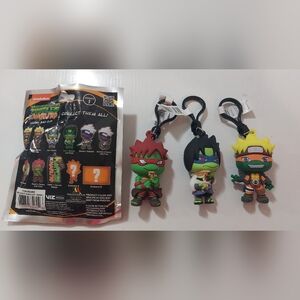 Naruto X TMNT Teenage Mutant Ninja Turtles Figural Keychains Set Of 3